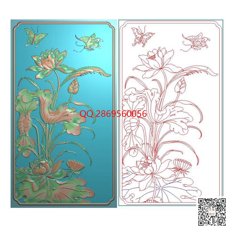 HC-032荷花蝴蝶门板带线.jpg
