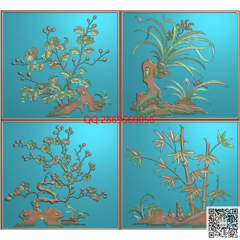 精雕图+电脑雕刻图+梅兰竹菊+四季花+书柜+酒柜+jdp文件+有线条.jpg
