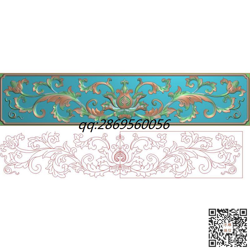 精雕图长抽屉灰度图草花洋花牙板.jpg