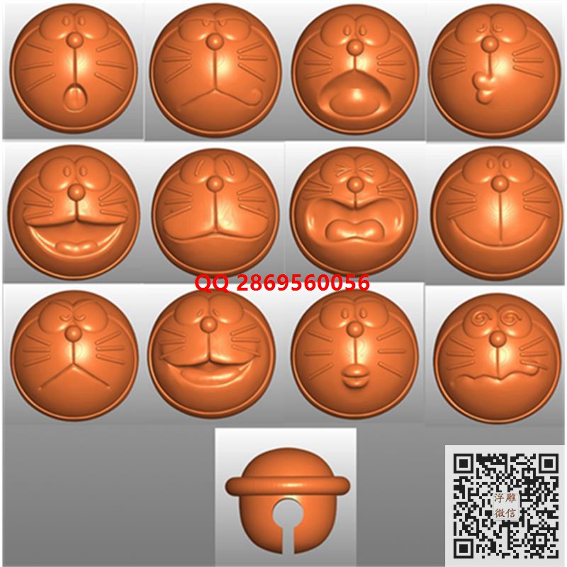 机器猫手串三维立体模型哆啦a梦3d圆雕图