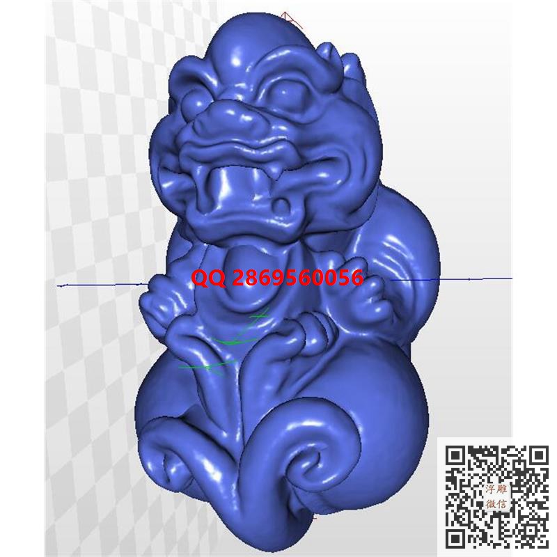 貔貅抱元宝stl圆雕图貔貅招财3d三维立体模型