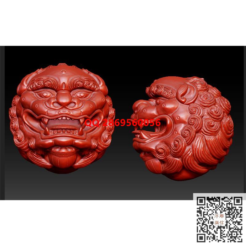 狮子球木雕手串珠子stl圆雕图三维立体模型3d模型