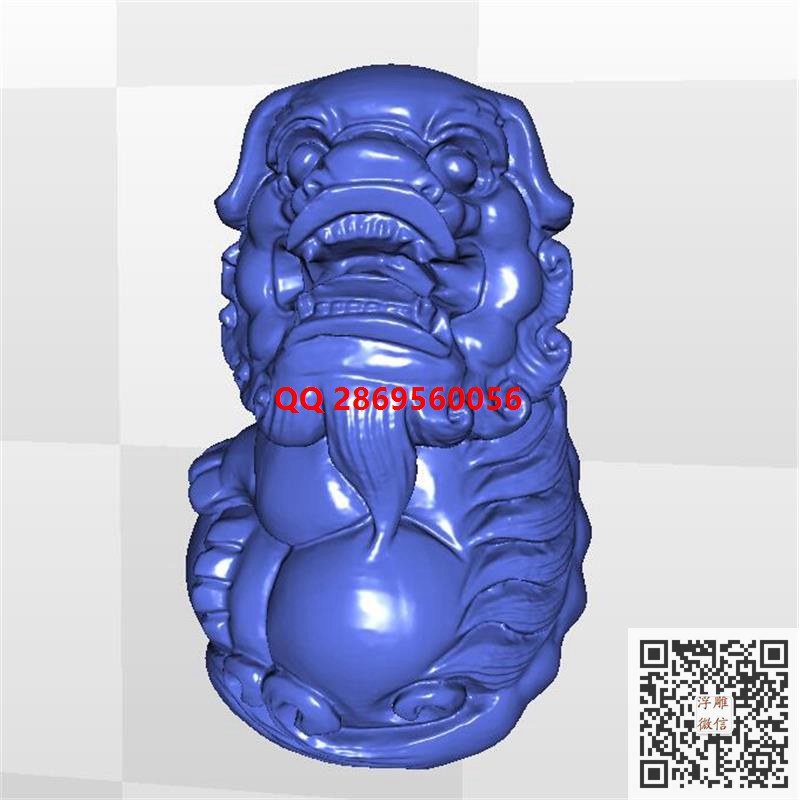 手把件狮子绣球stl圆雕图3d三维立体模型