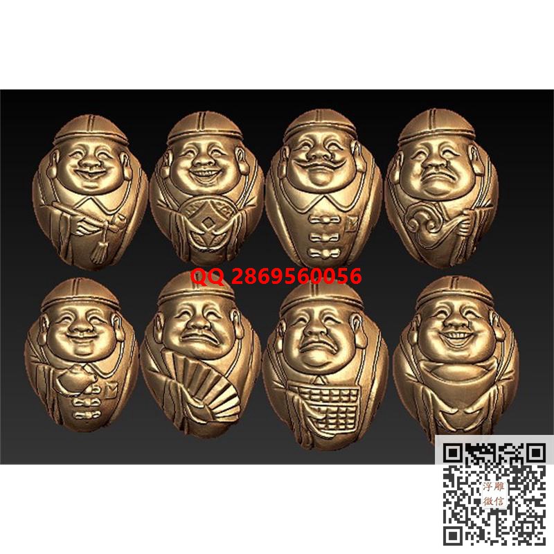 小地主核雕图人物挂坠stl圆雕图招财珠子3d打印模型三维立体模型