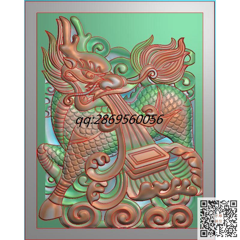 麒麟玉雕牌子精雕图麒麟玉牌灰度图