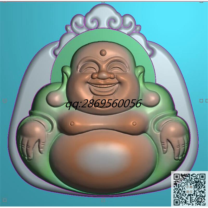 洋花牌头弥勒佛挂件精雕图佛像牌子大肚佛挂坠