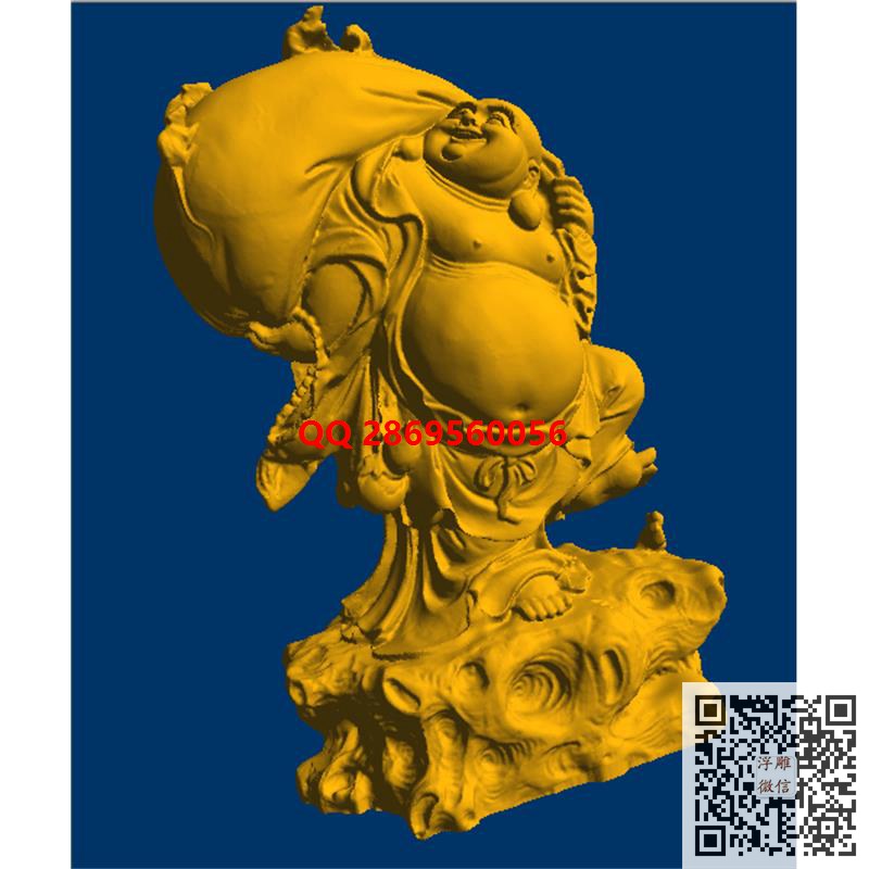 弥勒佛站像摆件stl圆雕图布袋佛3d打印三维立体模型