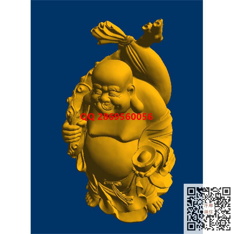 弥勒黄金袋stl圆雕图弥勒佛站像摆件3d打印三维立体模型布袋弥勒佛