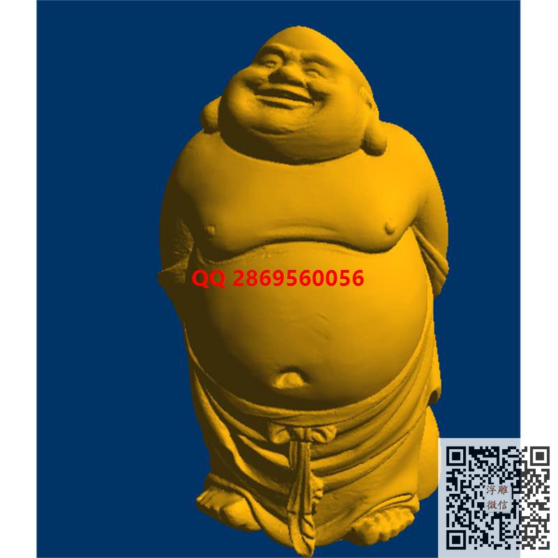 小和尚抬头摆件stl圆雕图佛像站像3d打印三维立体模型弥勒佛立体圆雕模型