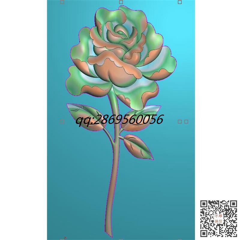 一支玫瑰花精雕图月季花灰度图花朵单朵花