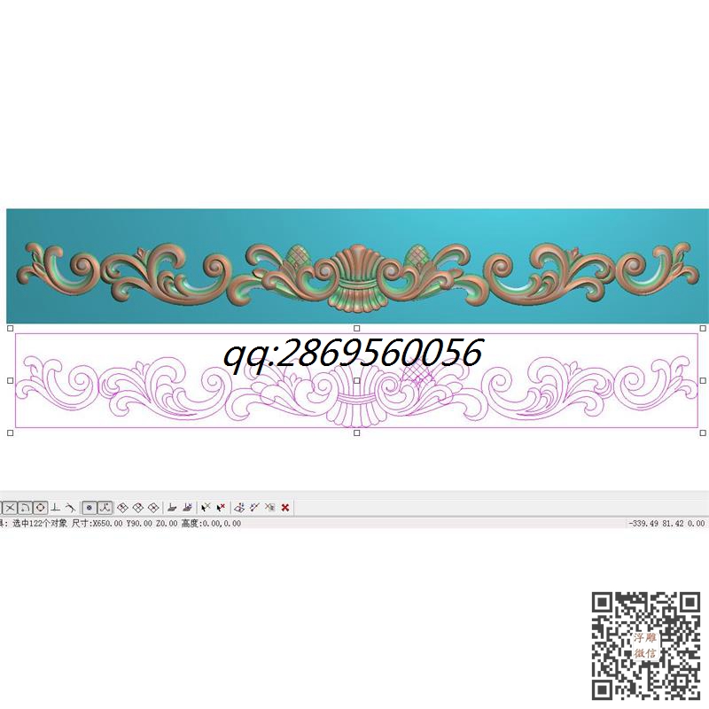 长方形洋花裙板精雕图长条欧式洋花牙板门头花