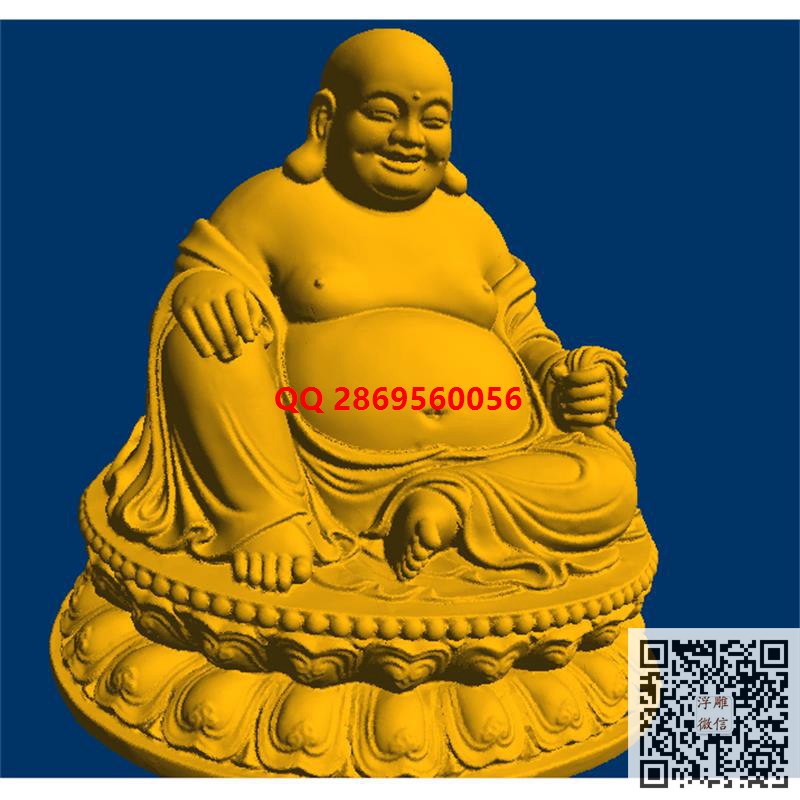 弥勒佛stl圆雕图弥勒佛坐像摆件3d打印三维立体模型莲花佛像