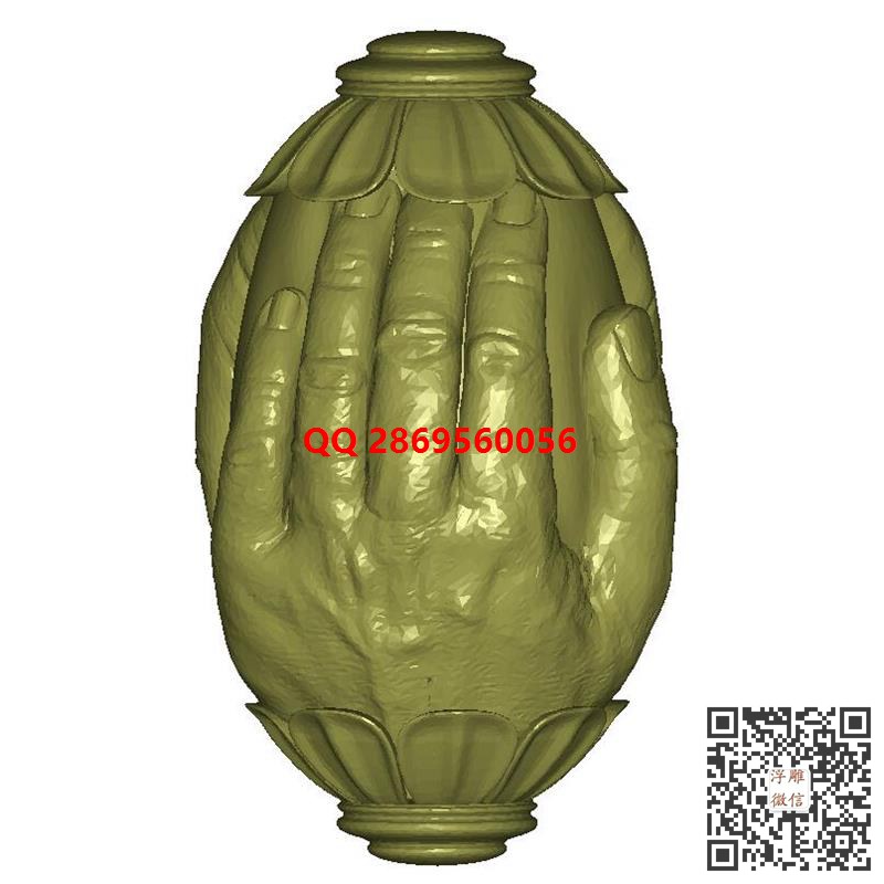 佛手圆雕图佛手莲花挂件核雕挂坠3d打印三维立体模型