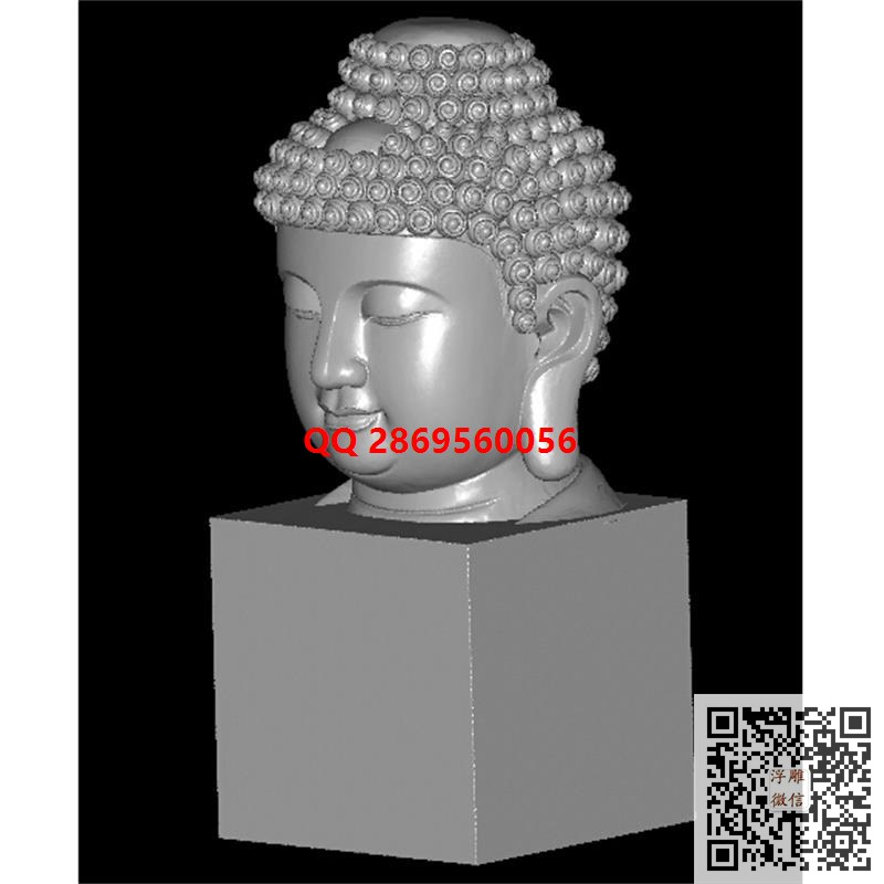 佛头印章stl圆雕图3d模型三维立体模型如来佛头印章