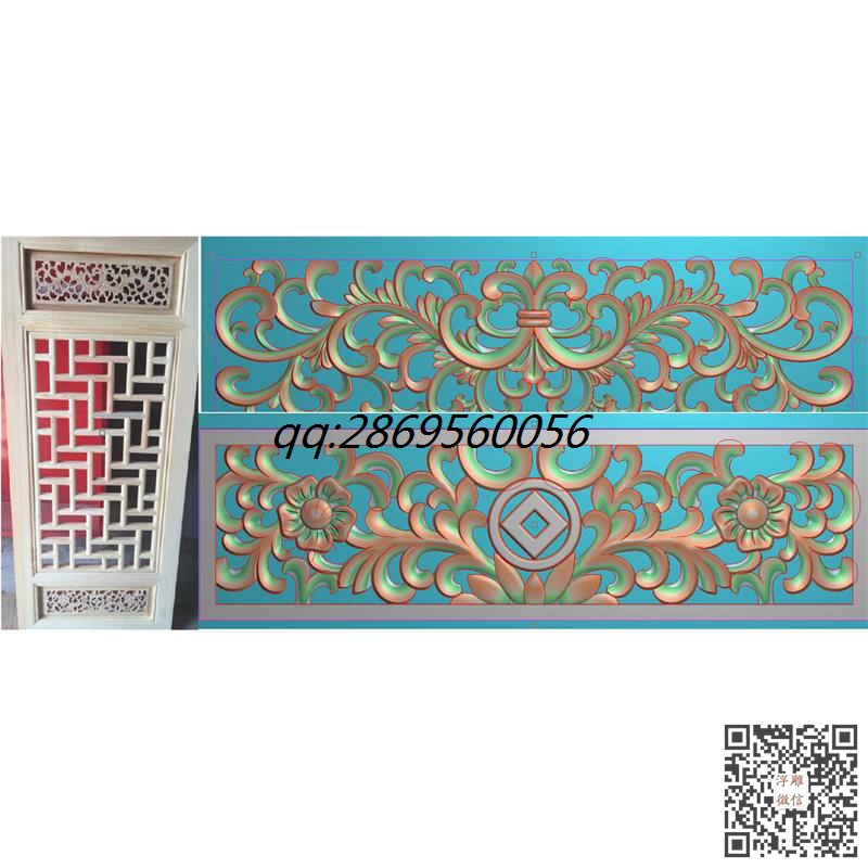 镂空洋花通花屏风精雕图镂空花格洋花门花灰度图仿古隔断洋花