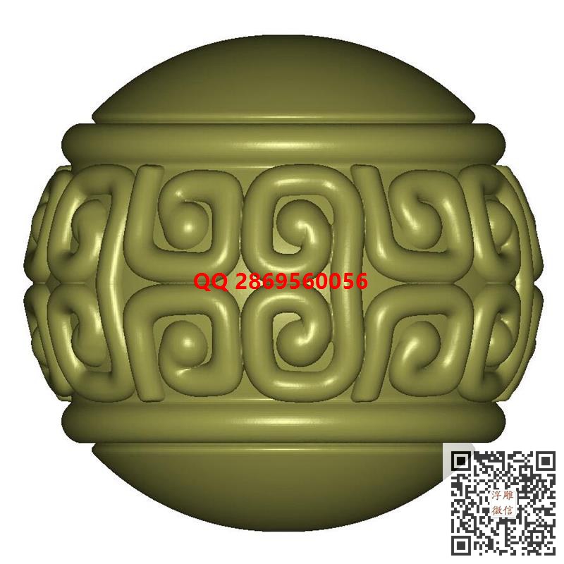 回纹圆珠stl圆雕图圆形珠子3d模型三维立体圆珠子