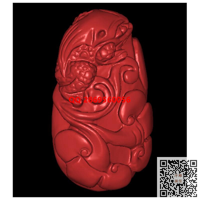 金蟾手把件stl金蟾挂件圆雕图3d打印三维立体模型