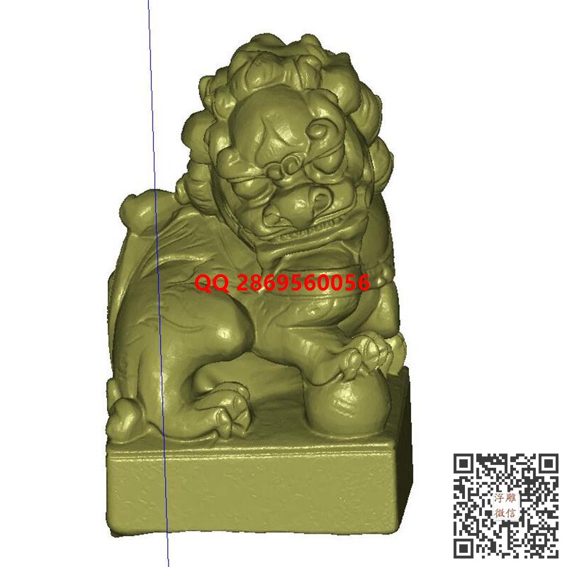 精品狮子印章stl圆雕图立体狮子圆雕图3d打印三维立体模型