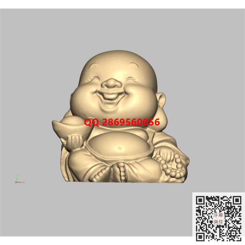 卡通布袋佛小佛小和尚摆件圆雕图stl模型3d三维立体模型