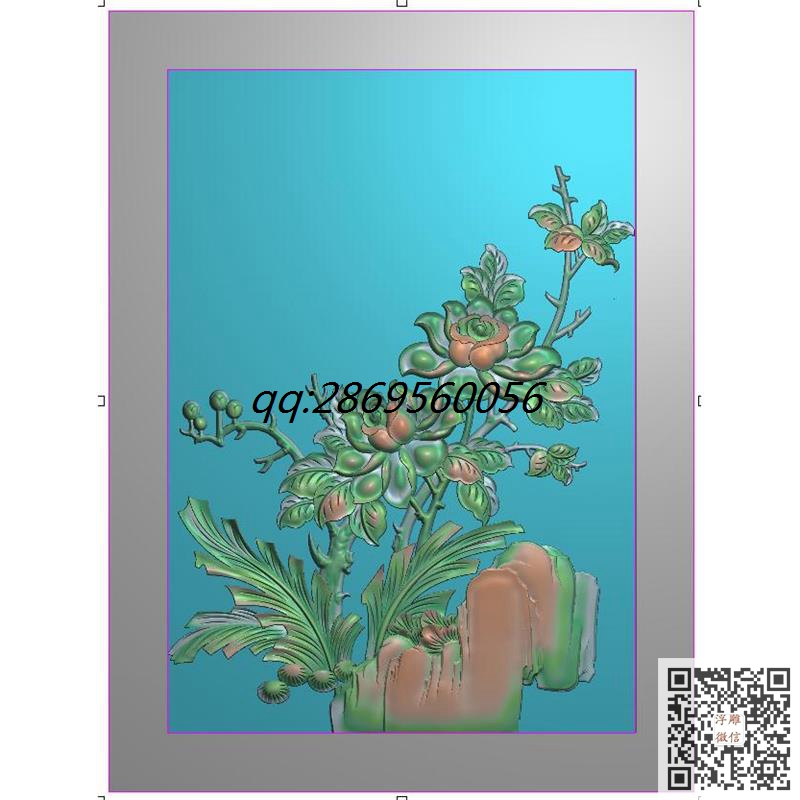 月季花精雕图玫瑰花灰度图
