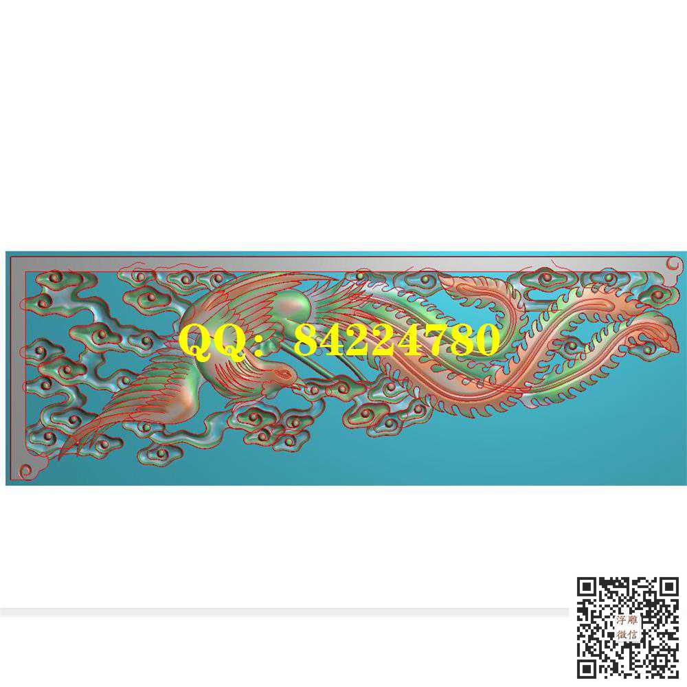 BJZ-232镂空祥云凤凰边角角花精雕图