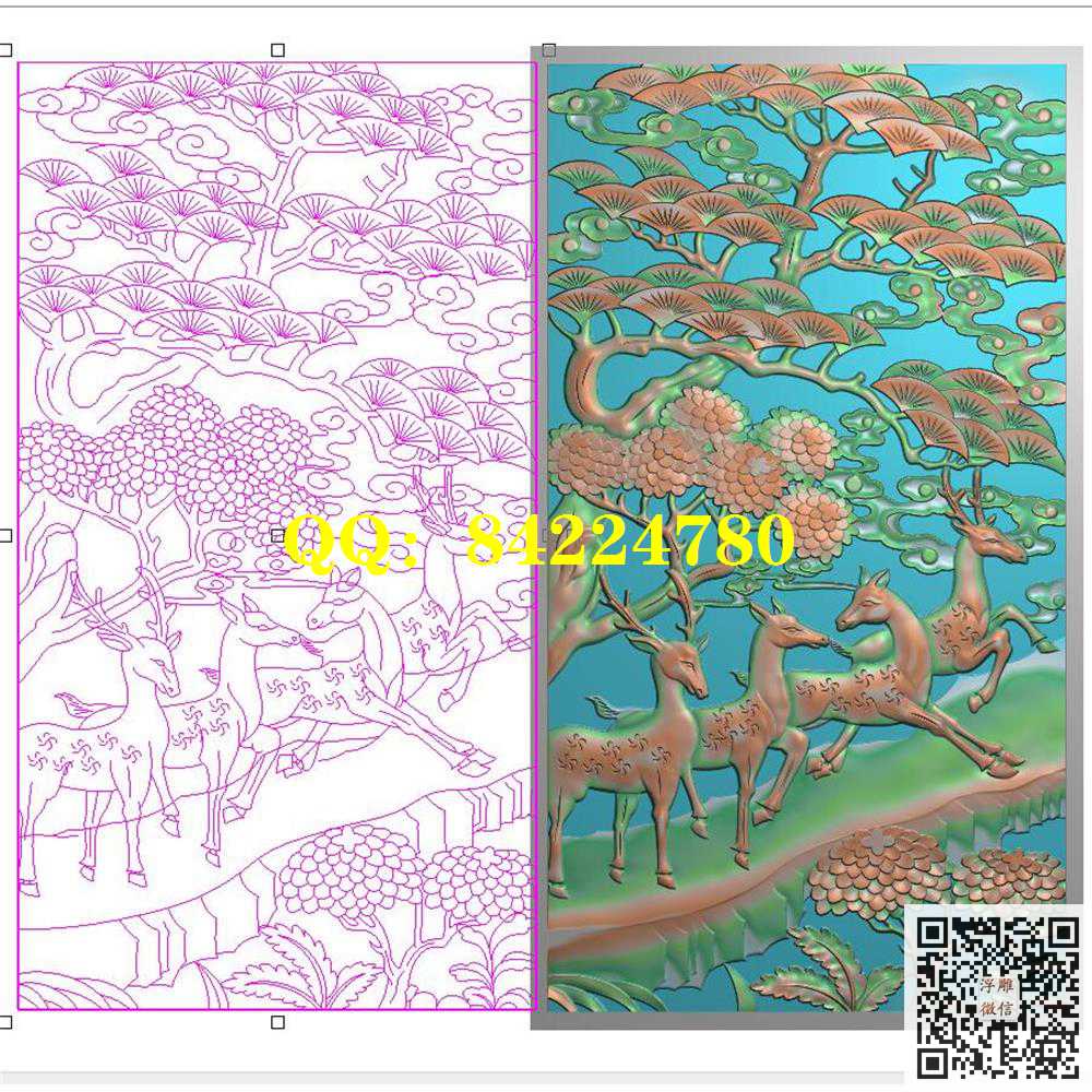 ZDL-170竖向镂空松树梅花鹿竖屏挂屏屏风玄关大门门板带线 ZDL-170竖向镂空松树梅花鹿竖屏挂屏屏风玄关大门门板带线