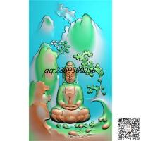 山水观音精雕图松树观音坐像挂件bmp灰度图电脑雕刻图jdp数控雕刻图素材文件
