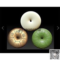 六字真言平安扣stl圆雕图3d立体模型打印圆形平安扣莲花挂坠光面挂件三维立体模型
