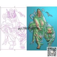 玉雕钟馗伏虎挂件精雕图jdp灰度图bmp电脑浮雕图数控雕刻机图纸素材钟馗神话人物牌子