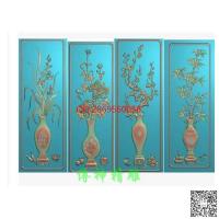 精雕图灰度图电脑雕刻图四季花梅兰竹菊四季花柜门jdp素材梅花花瓶兰花竹子菊花竖板靠背板
