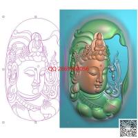 随形观音头挂件牌子玉雕观音头像牌子精雕图jdp灰度图bmp电脑雕刻浮雕图数控雕刻机图素材