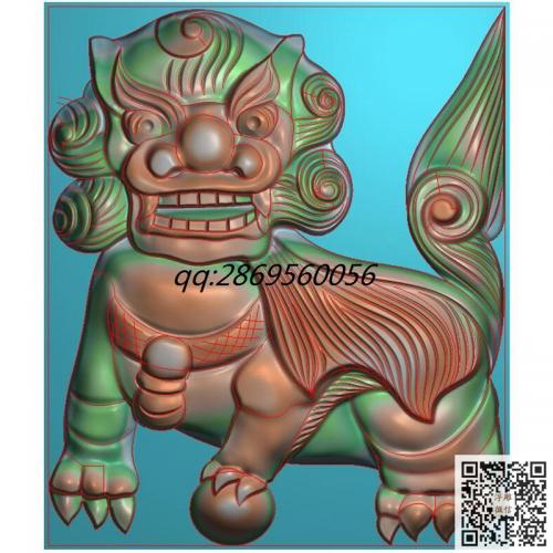 仿古狮子立体狮子精雕图jdp墓碑中式狮子灰度图bmp电脑雕刻浮雕图数控雕刻机图素材