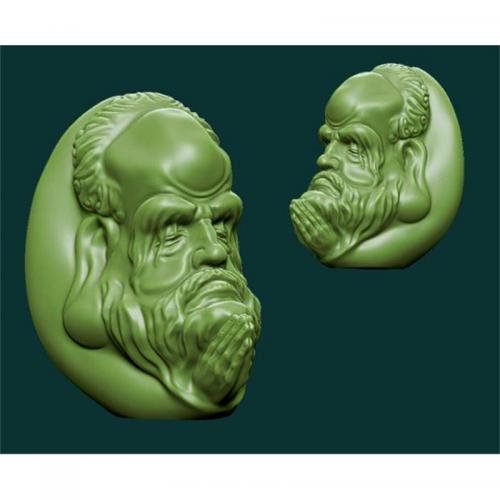 达摩头把件stl圆雕图3d打印三维立体模型电脑雕刻达摩头像挂件挂坠浮雕图数控雕刻机图素材