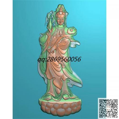 观音如意莲台挂件精雕图jdp南海观音灰度图观音抱如意牌子bmp电脑雕刻观音站莲台浮雕图数控雕刻机图素材