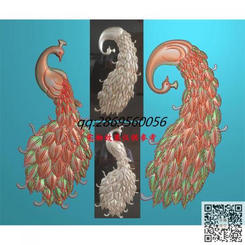 孔雀装饰品精雕图工艺品孔雀挂件摆件jdp灰度图bmp电脑雕刻浮雕图数控雕刻机图素材