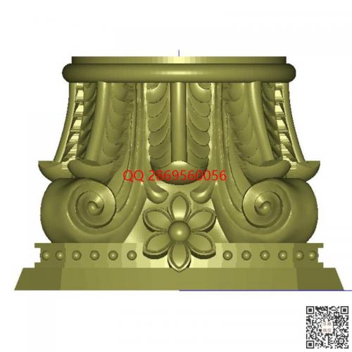 欧式柱头洋花stl模型柱头花罗马柱3d打印三维立体模型电脑雕刻浮雕图数控雕刻机图素材