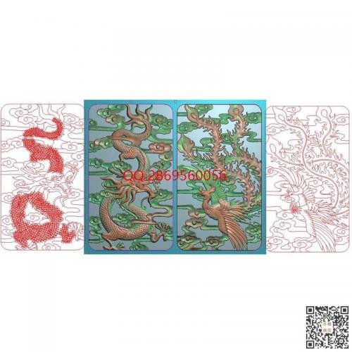 龙凤对牌精雕图jdp灰度图玉雕龙凤挂件龙牌凤凰玉佩bmp电脑雕刻浮雕图数控雕刻机图素材