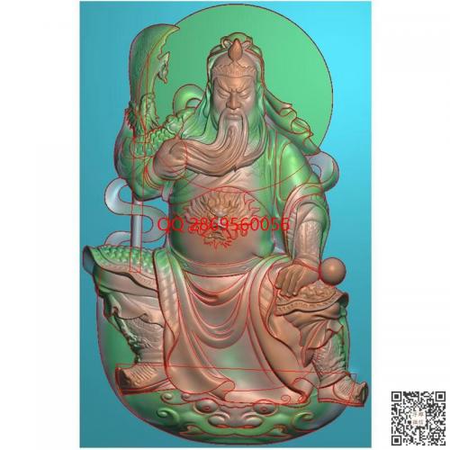 武将关公坐像牌子玉雕坐关公挂件精雕图jdp灰度图bmp电脑雕刻浮雕图数控雕刻机图素材