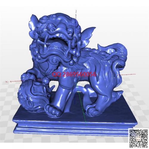 狮子秀球立体圆雕图狮子戏球摆件stl圆雕立体模型三维电脑雕刻图
