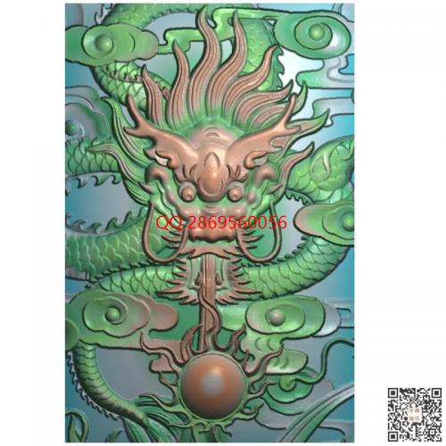 手把件挂件方牌龙牌精雕图jdp灰度图仿古龙牌bmp电脑雕刻浮雕图数控雕刻机图素材
