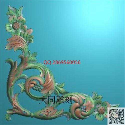 镂空洋花角花精雕图jdp灰度图洋花边角bmp电脑雕刻浮雕图数控雕刻机图素材