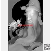 玉雕龙关公牌精雕图jdp灰度图关公戏龙挂件bmp电脑雕刻浮雕图数控雕刻机图素材