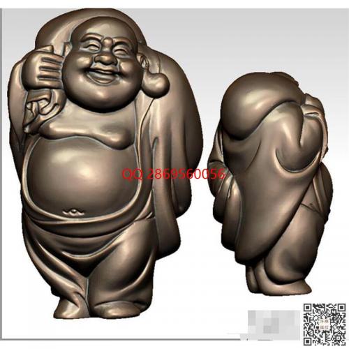 stl圆雕图布袋弥勒挂件立体弥勒佛挂坠布袋和尚珠子电脑雕刻浮雕图数控雕刻机图素材