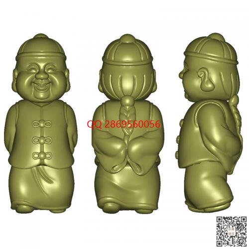 地主人物摆件stl圆雕图3d打印三维立体模型地主人物电脑雕刻浮雕图数控雕刻机图素材
