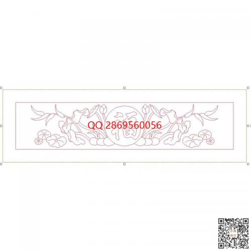线雕福字荷花栏板精雕图jdp石雕线条荷花莲花围板电脑雕刻图数控雕刻机图素材