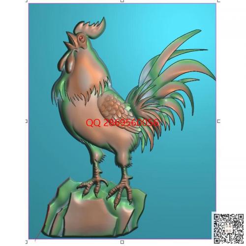 公鸡挂件精雕图jdp生肖鸡挂坠牌子玉雕图鸡灰度图bmp电脑雕刻浮雕图数控雕刻机图素材