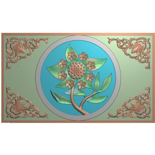 石雕花草影壁墙挂屏精雕图花草洋花角花红琼花背景墙屏风jdp灰度图bmp电脑雕刻浮雕图数控雕刻机图素材