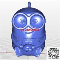 卡通人物小黄人摆件stl圆雕图3d打印三维立体模型电脑雕刻浮雕图数控雕刻机图素材