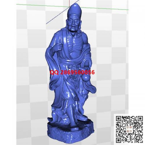 活佛济公stl圆雕图三维立体模型3d打印济公站像摆件佛像电脑雕刻浮雕图数控雕刻机图素材