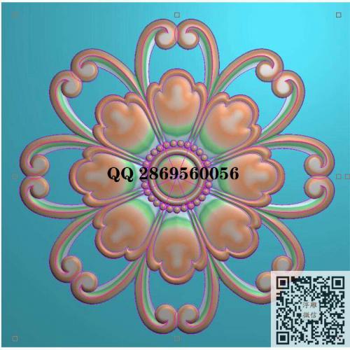 圆洋花门花贴花木门雕花圆盘精雕图jdp灰度图bmp电脑雕刻浮雕图数控雕刻机图素材
